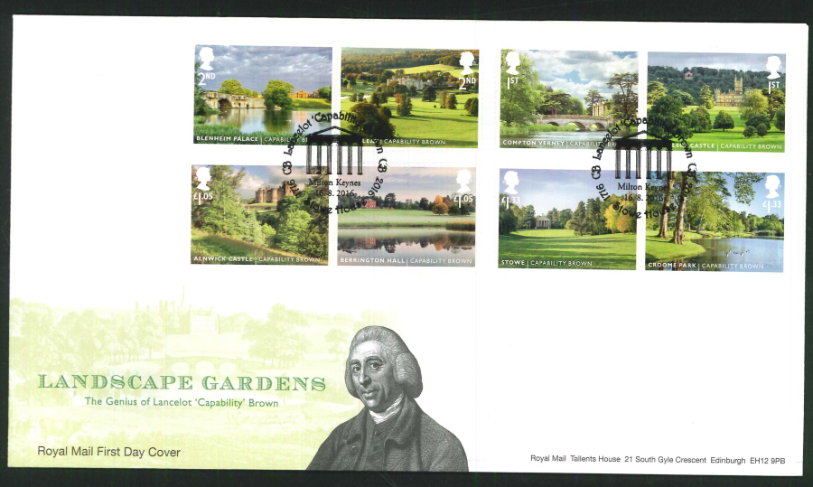 2016 - Landscape Gardens First Day Cover - Milton Keynes Postmark